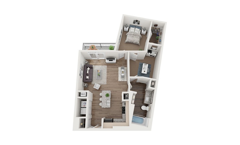 Edgewood 1 Bedroom 1 Bath Floorplan